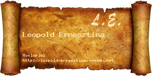 Leopold Ernesztina névjegykártya